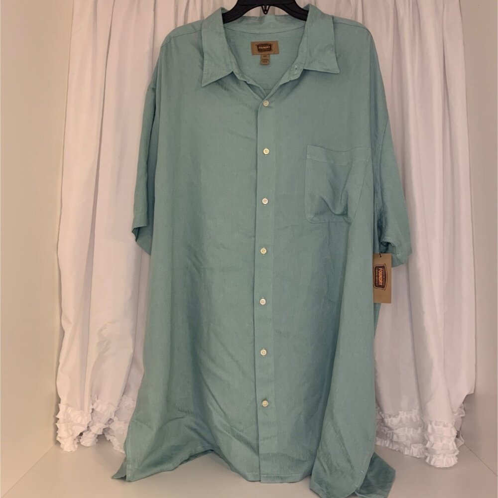 Foundry Seafoam Big and Tall Button Down Shirt 3XLT